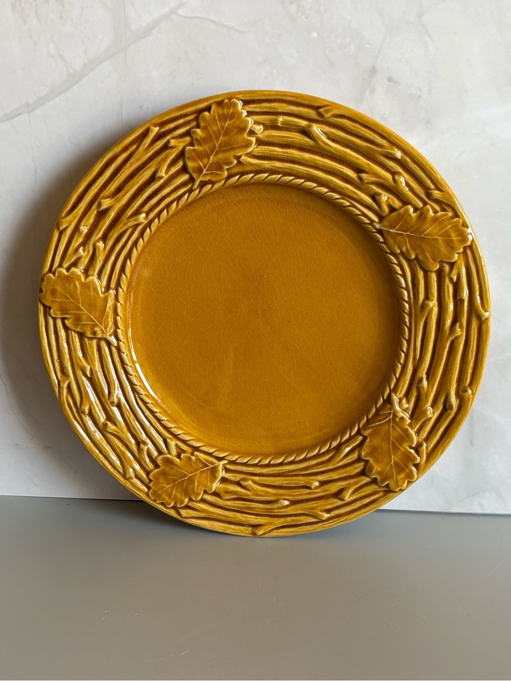 8 1/2” Bordallo Pinheiro Oak Leaf Plate